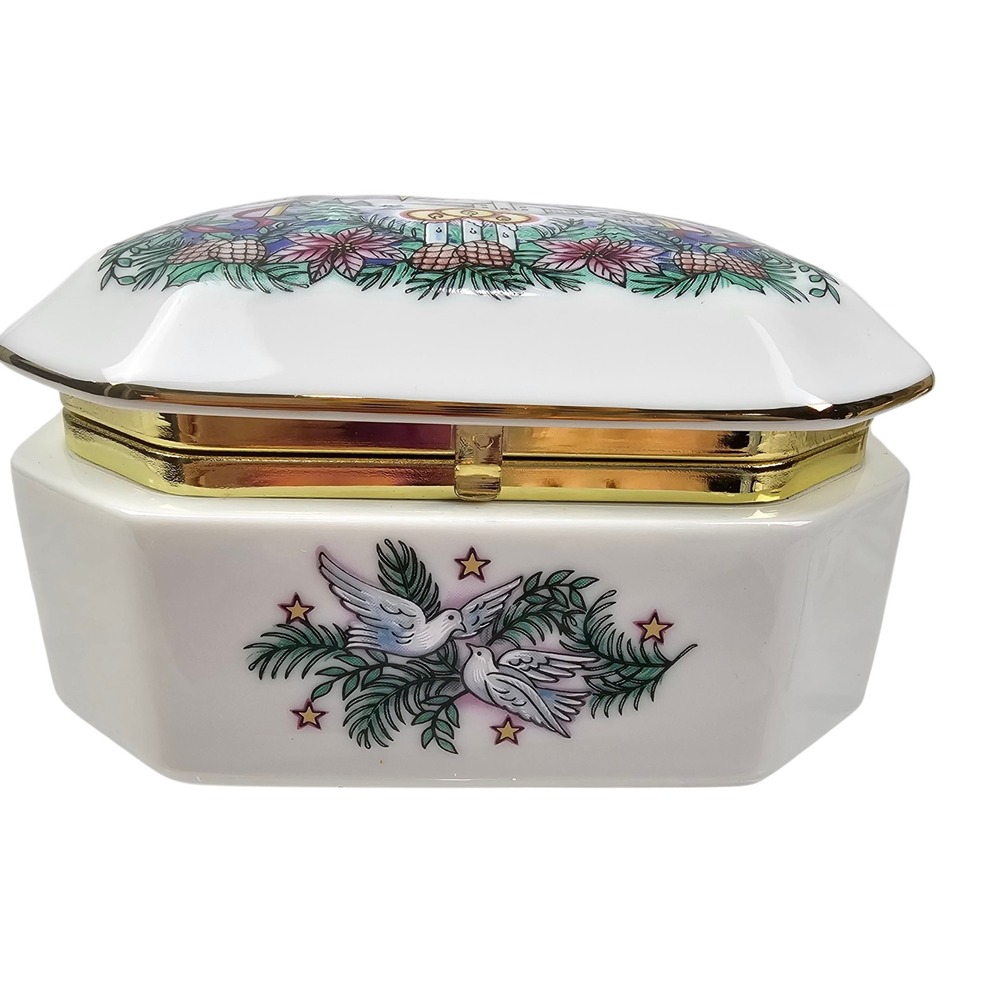 Vtg 1989 Heritage House Melodies‎ of Christmas O Holy Night Music Box Porcelain